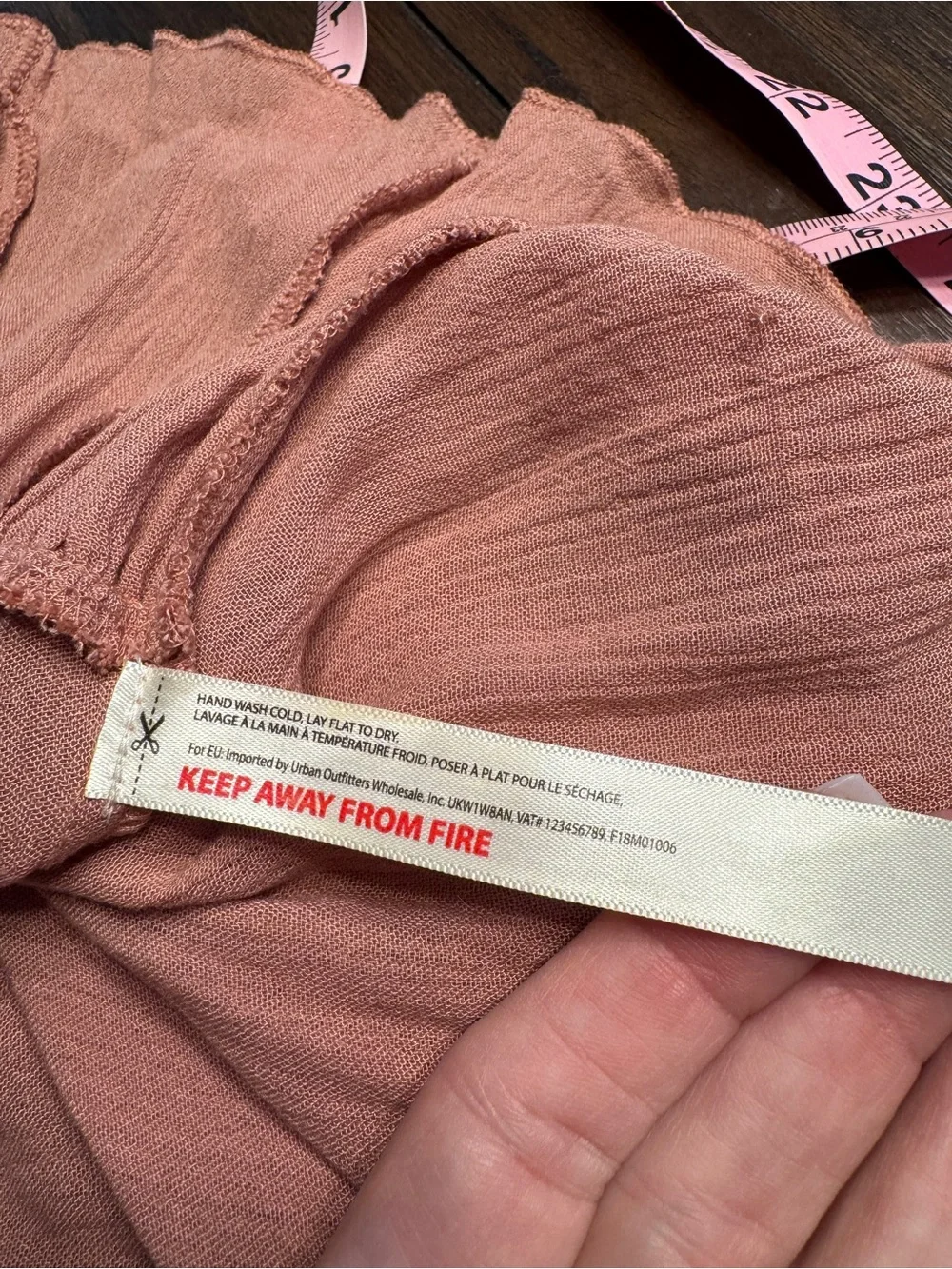 Free People One Dusty Rose Lace Slip Dress Boho Mini S Crochet Babydoll Festival - Picture 10 of 12